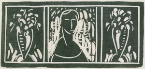 Linoleumsnede met Hulde door Sherwood Anderson door Alfred Henry Maurer